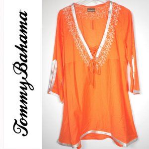 Tommy Bahama Orange Tunic L Coverup Cotton NWT